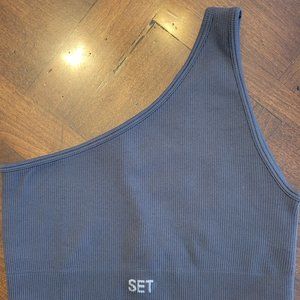 New XS Set Active Ribbed One Shoulder Bra